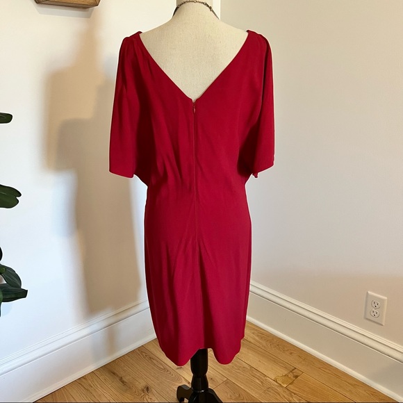 Theory | Red Shift Dress Flutter Sleeve Women’s Size Medium (8) - Picture 4 of 12